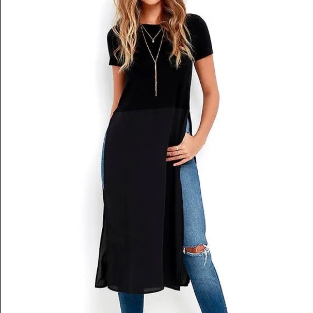 Black Maxi T-shirt Tunic